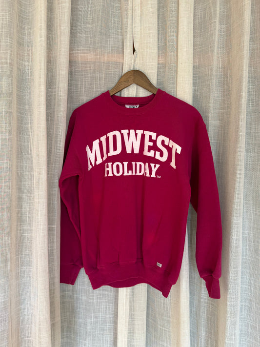 Midwest Holiday Vintage Crewneck - Raspberry